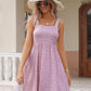 Women's Summer Dresses Casual Square Neck Floral Sundress With Pockets