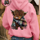 🎅CHRISTMAS SALE 50% OFF!!🎁🐄Cute Highland Cow Cozy Fleece-Lined Hooded Sweatshirt