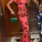 🌸Spring Specials💐 Cheongsam Style Rose Floral Print Tiered Flare Sleeve Stretch Maxi Dress