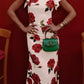 🌸Spring Specials💐 Cheongsam Style Rose Floral Print Tiered Flare Sleeve Stretch Maxi Dress