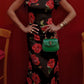 🌸Spring Specials💐 Cheongsam Style Rose Floral Print Tiered Flare Sleeve Stretch Maxi Dress