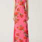 🌸Spring Specials💐 Cheongsam Style Rose Floral Print Tiered Flare Sleeve Stretch Maxi Dress