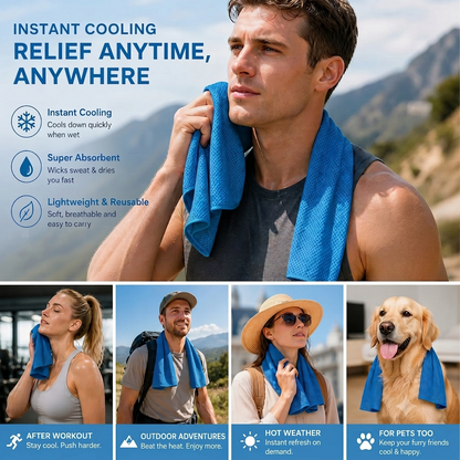 ⚡BUY 1 GET 1 FREE!!❄️Cold Sweat Towel You Can Use Anywhere, Anytime! Reusable Soft Absorbent Cooling Portable!
