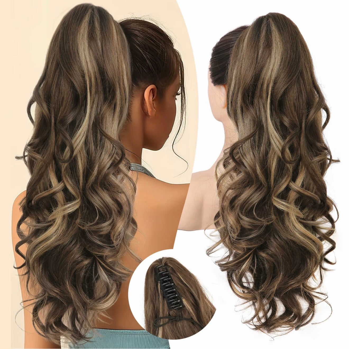 💜Limited time promotion 50%OFF💜Clip-on Wavy Ponytail Extension
