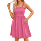 Women's Summer Dresses Casual Square Neck Floral Sundress With Pockets