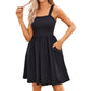 ⏰Hot Sale 80% Off💃Women's Summer Dresses Casual Square Neck Floral Sundress With Pockets