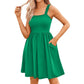 Women's Summer Dresses Casual Square Neck Floral Sundress With Pockets