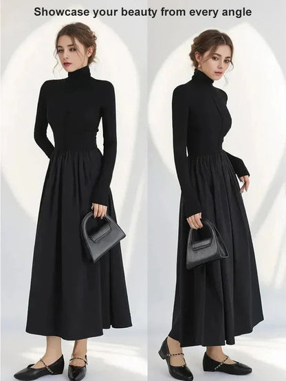 Women's Classic Elegant Turtleneck Dress