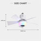 Smart Ceiling Fan Light – Bluetooth Speaker, 16M RGB Colors, E27 fit – breeze & beats in one