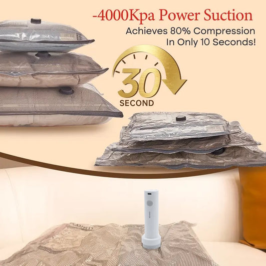 🧳LAST DAY SPECIAL50K+ Sold✨-4000Kpa Cordless Rechargeable Vacuum Sealer Pump, Wireless Electric Air Extractor for Clothes Storage Vacuum Bags Travel Luggage Space Saving