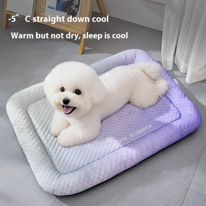 Pet Cooling Mat for Dogs & Cats 🐾 Naturally Cool Ice-Silk Pad • Breathable, Washable & Soft 🌿 For Floors, Sofas & Car Travel • Multiple Sizes • Gradient Colours ☀️🐶🐱