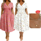 ⏰LAST DAY Buy 2 get 1 free!!🌿Women's V-Neck Floral Print Dress with Twist Waist