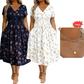 ⏰LAST DAY Buy 2 get 1 free!!🌿Women's V-Neck Floral Print Dress with Twist Waist