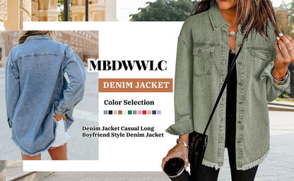 What should I wear tomorrow?💕Women's Raw Edge Ripped Denim Jacket