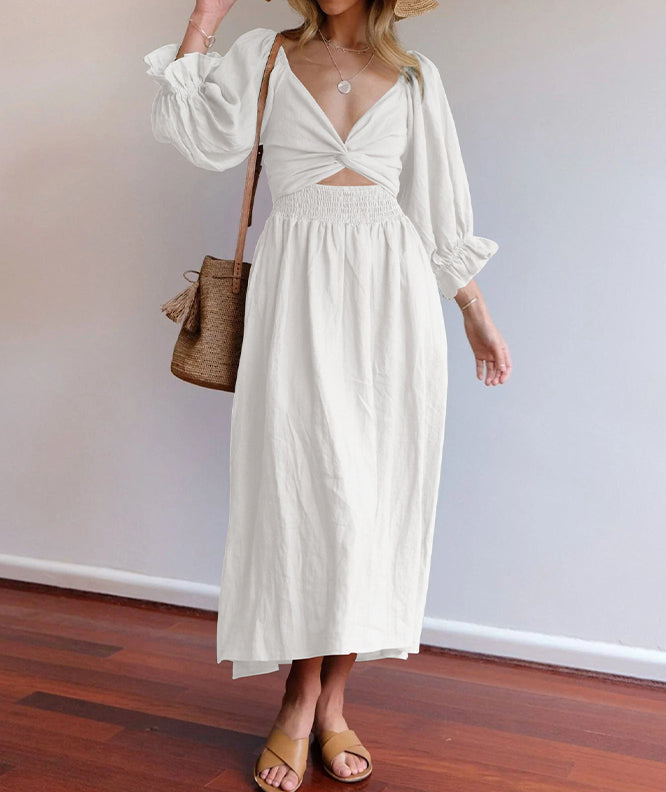 🔥Romantic French style, elegant ruffles! Lantern sleeve multi-wear dress, make you the focus of the party!🔥