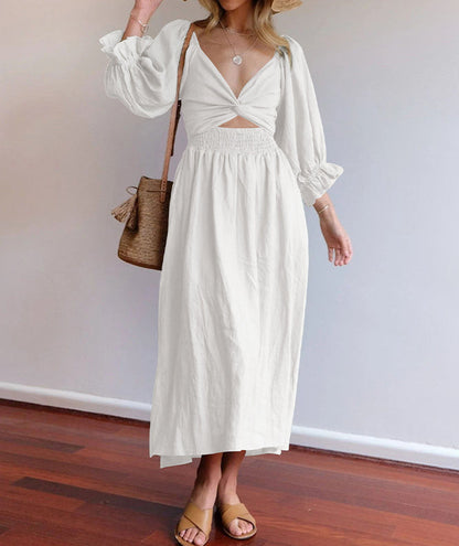 🔥Romantic French style, elegant ruffles! Lantern sleeve multi-wear dress, make you the focus of the party!🔥
