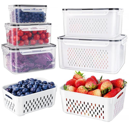 3-PC Fruit Container Set – Removable Colander & BPA‑free