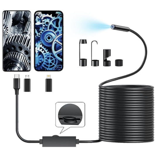 🏆LAST DAY SALE🎁✨TechView™HD Endoscope Camera for iPhone & Android – 1920P Inspection Scope with 8 Adjustable LED Lights 🔍📱