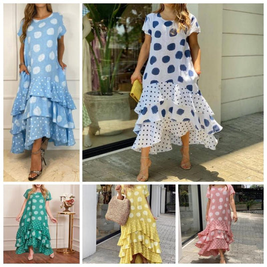 🔥Hot New 48%OFF🎉Polka Dot Printed Swing Long Dress