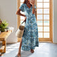 Summer Women’s Floral Printed Side Split Long Dress