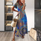 Summer Women’s Floral Printed Side Split Long Dress