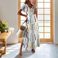 Summer Women’s Floral Printed Side Split Long Dress