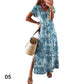 Summer Women’s Floral Printed Side Split Long Dress