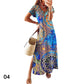 Summer Women’s Floral Printed Side Split Long Dress