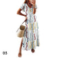 Summer Women’s Floral Printed Side Split Long Dress