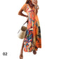 Summer Women’s Floral Printed Side Split Long Dress