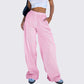 Women Striped Casual Relaxed Fit Straight Lounge Pants