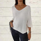 🔥Hot Sales - 60% OFF💕Women's Batwing Sleeve Solid Color V-Neck Knit Top