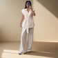 🦋High-waisted trousers for a slim and tall silhouette, paired with the cardigan for a flawless figure💕