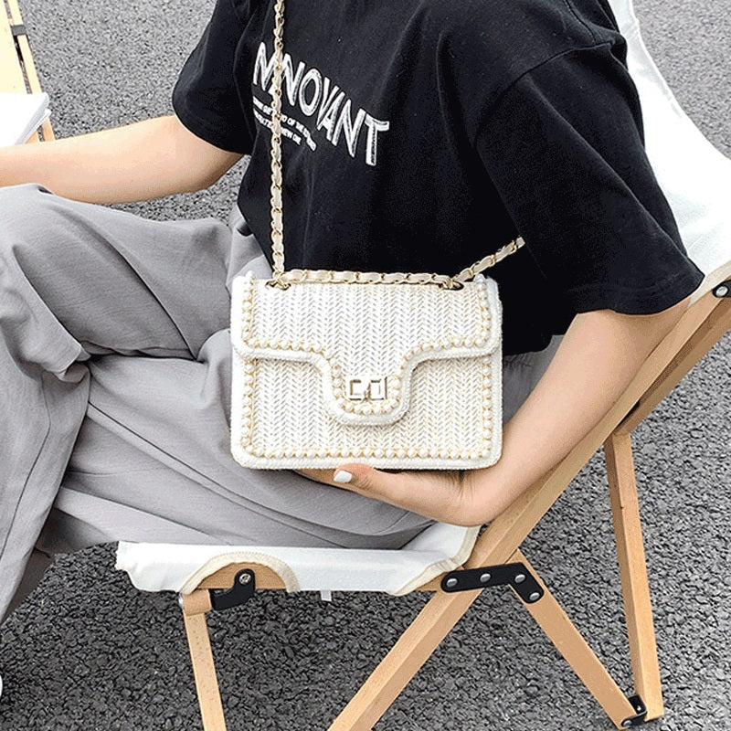 🦋Handmade women's summer straw crossbody bag💕