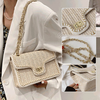 🦋Handmade women's summer straw crossbody bag💕