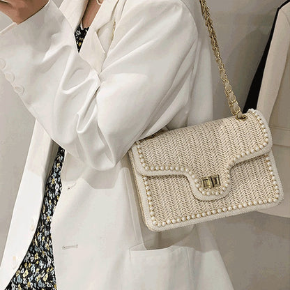 🦋Handmade women's summer straw crossbody bag💕