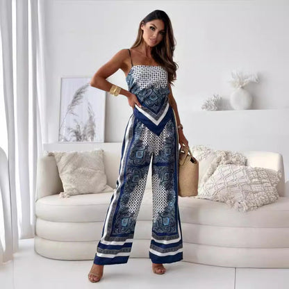 🦋Women's 2 Piece Outfits Bandana Crop Top & Pants💕