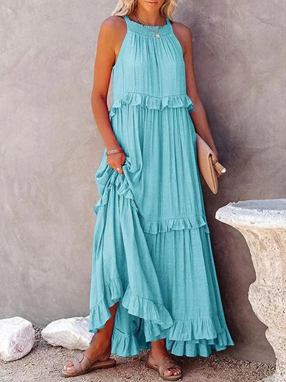 💕50% Discount💕Long dress adorned with ruffle edges, swaying gracefully in the breeze💕
