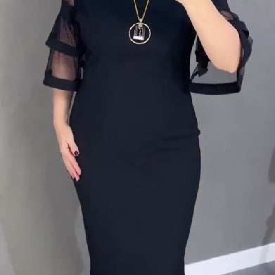 💕Fashionable mesh, rear zipper design, showcases charming curves.