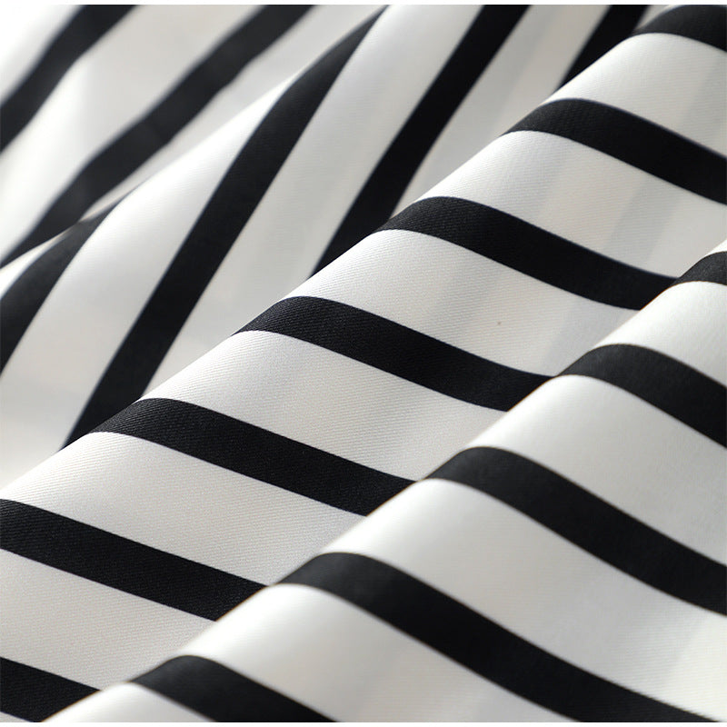 💕Casual Striped Round Neck Button Front Blouse