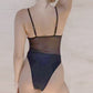 🔥Hot sale limited time discount of 50%🔥-One-Piece Low V Neck Mesh Swimsuit