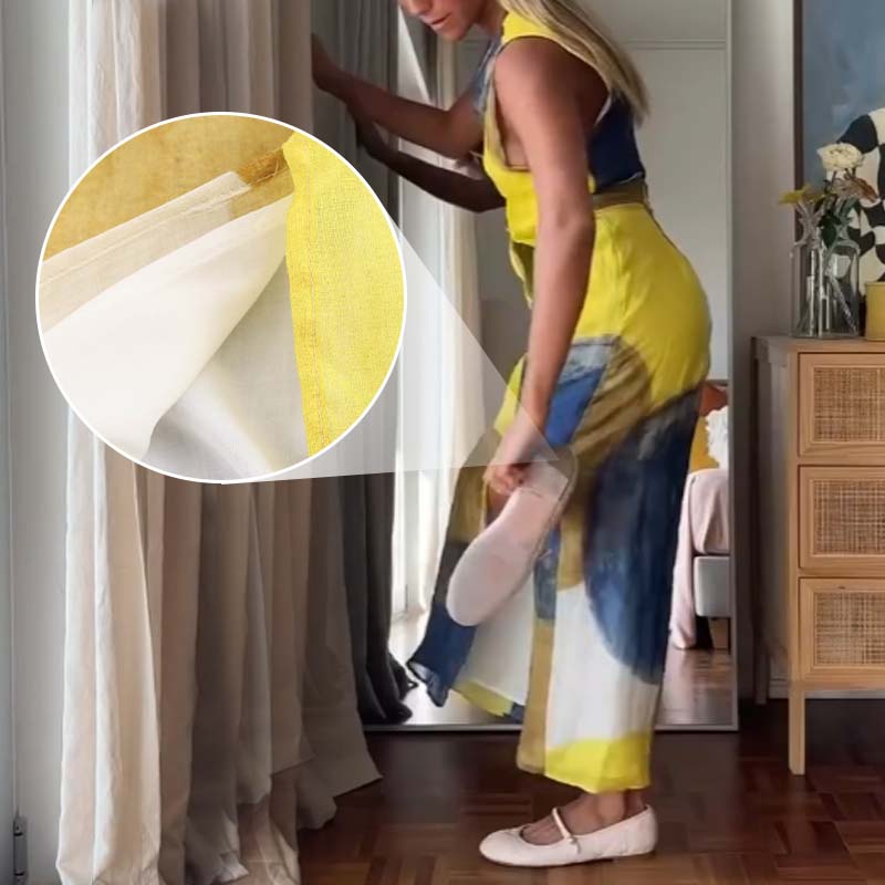 Women’s Elegant Abstract Watercolor Cutout Dress