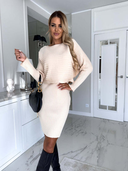 🌷💝Last Day Sale 50%OFF - 👗Knit Pullover Sweater and Cami Dress Set