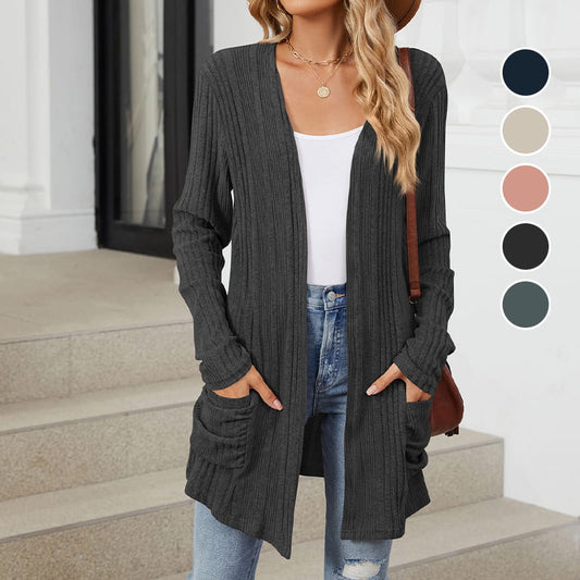 🔥Autumn Sale 52％🔥Women's Casual Knit Long-Sleeve Open Front Coat