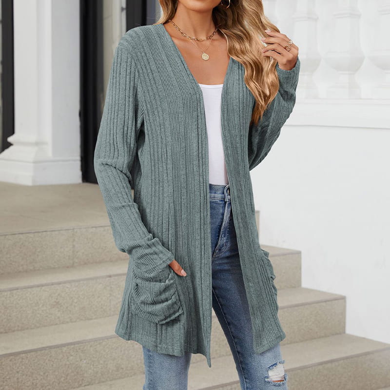 🔥Autumn Sale 52％🔥Women's Casual Knit Long-Sleeve Open Front Coat