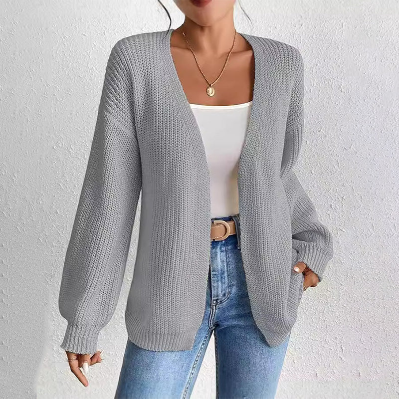 🔥What should I wear tomorrow?🔥Chunky Knit Open Front Cardigan with Lantern Sleeves