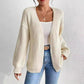 🔥What should I wear tomorrow?🔥Chunky Knit Open Front Cardigan with Lantern Sleeves