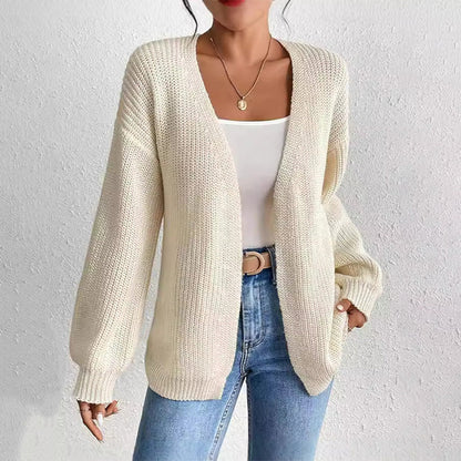 🔥What should I wear tomorrow?🔥Chunky Knit Open Front Cardigan with Lantern Sleeves