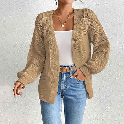🔥What should I wear tomorrow?🔥Chunky Knit Open Front Cardigan with Lantern Sleeves