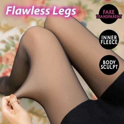 ❄️Winter protection 65% OFF❄️Flawless Legs Fake Translucent Warm Plush Lined Elastic Tights